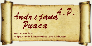 Andrijana Puača vizit kartica